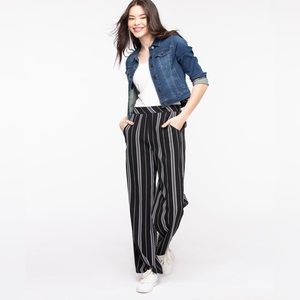 Ricki’s Palazzo Pants (Black/White Vertical Stripes)